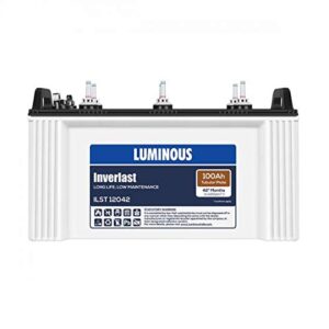 Luminous Inverlast ILST12042 Battery for Home, Office & Shops | 100 Ah Tall Tubular | Easy Installation | Durable and Reliable Inverter Battery |...