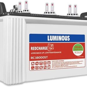 Luminous Red Charge RC 18000ST Battery for Home, Office & Shops | 150 Ah/12V Short Tubular | Easy Installation | Durable and Reliable Inverter...