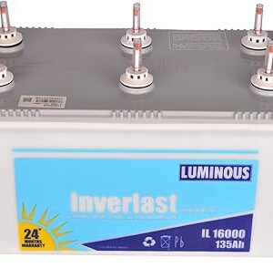 Luminous Shakti Charge SC16060 135Ah Tall Tubular Inverter Battery for Home, Office & Shops